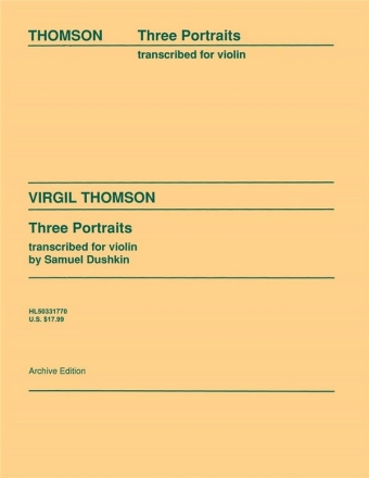 Virgil Thomson, Three Portraits Violine und Klavier Buch