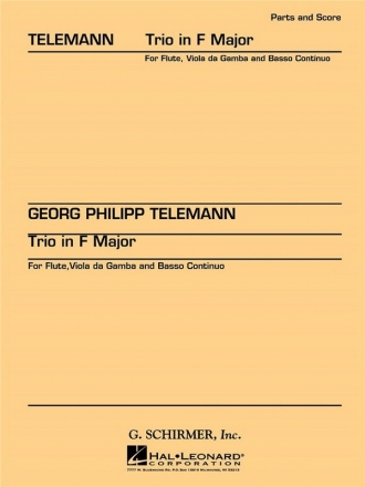 Georg Philipp Telemann, Trio in F Flute, Viola de Gamba and B.C. Partitur + Stimmen