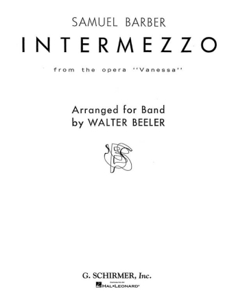 Samuel Barber, Intermezzo, Op. 32 SATB + Orchestra Partitur