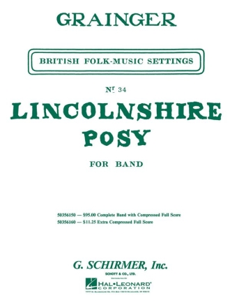 Lincolnshire Posy for concert band score and parts