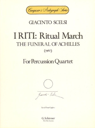 Giacinto Scelsi, I Riti: Ritual March - The Funeral of Achilles Percussionensemble Partitur + Stimmen