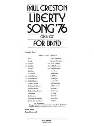 Paul Creston, Liberty Song Concert Band Partitur + Stimmen