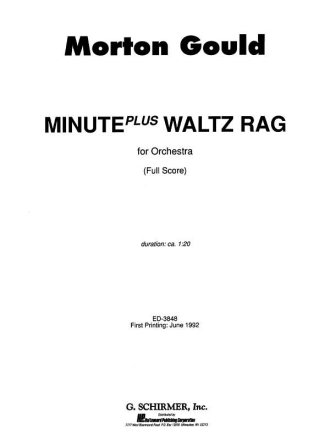 Minute Plus Waltz Rag Orchestra Partitur