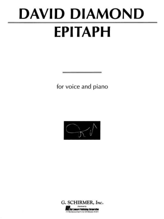 David Diamond, Epitaph Vocal and Piano Buch