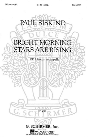 Traditional, Bright Morning Stars are Rising TTBB a Cappella Chorpartitur