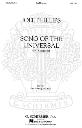 Joel Phillips, Song of the Universal SATBB a Cappella Chorpartitur