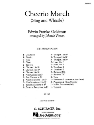 Edwin Franko Goldman, Cheerio March Concert Band Partitur