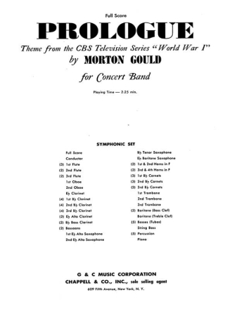 Morton Gould, Prologue (from CBS TV Production World War I) Concert Band Partitur