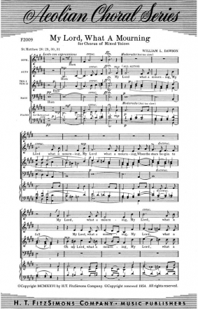 My Lord, What a Mourning SATB Chorpartitur