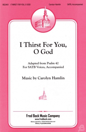 Carolyn Hamlin, I Thir For You, O God Chor Chorpartitur