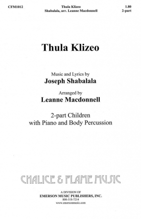 Leanne Macdonell, Thula Klizeo Chor Chorpartitur