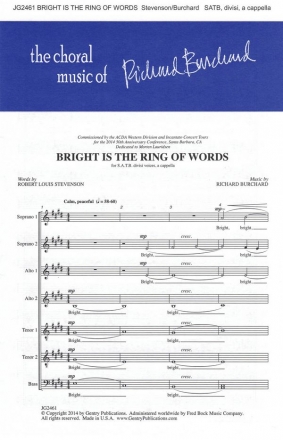 Richard Burchard, Bright Is the Ring of Words SSAATTBB a Cappella Chorpartitur