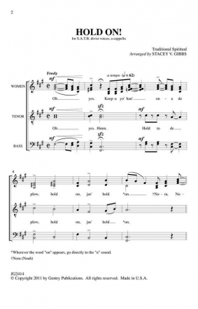 Hold On! SATB Chorpartitur