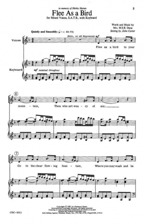 M.S.B. Dana, Flee As A Bird SATB and Keyboard Chorpartitur