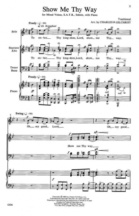 Show Me Thy Way SATB, Solo, Piano Chorpartitur