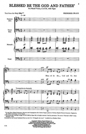 Frederick Swann, Blessed Be The God And Father SATB and Organ Chorpartitur