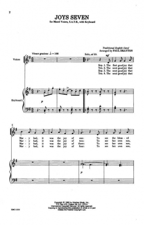 Joys Seven SATB and Keyboard Chorpartitur