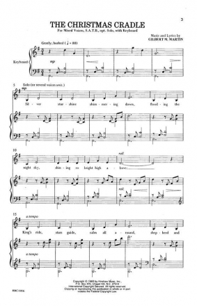 Gilbert Martin, The Christmas Cradle SATB, Optional Solo, Keyboard Chorpartitur