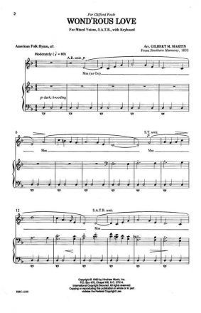 Wond'rous Love SATB and Keyboard Chorpartitur