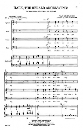 Felix Mendelssohn Bartholdy, Hark, The Herald Angels Sing! SSATTB, Keyboard Chorpartitur