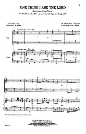 One Thing I Ask The Lord SATB, Soprano Solo Chorpartitur