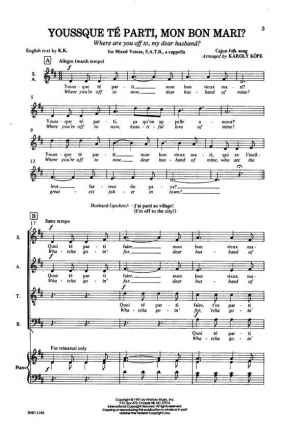 Where Are You Off To , My Dear Husband? SATB a Cappella Chorpartitur