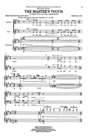 Michael Cox, The Master's Touch SATB and Keyboard Chorpartitur