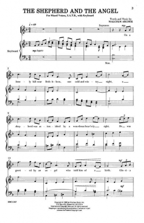 Malcolm Archer, The Shepherd And The Angel SATB and Organ Chorpartitur