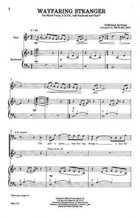 Wayfaring Stranger SATB and Keyboard Chorpartitur