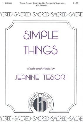 Jeanine Tesori, Simple Things SATB, Soprano or Tenor Solo, Keyboard Chorpartitur