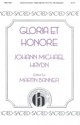 Johann Michael Haydn, Gloria Et Honore SATB and Keyboard Chorpartitur