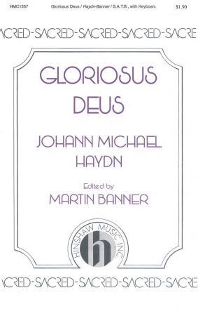 Johann Michael Haydn, Gloriosus Deus SATB and Keyboard Chorpartitur