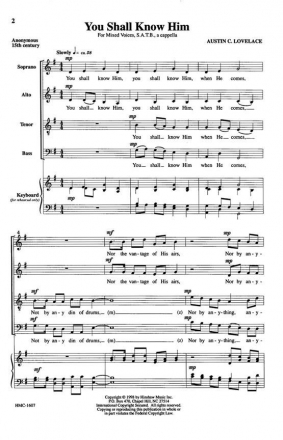 Austin C. Lovelace, You Shall Know Him SATB a Cappella Chorpartitur