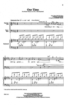 Steven Sondheim, Our Time SATB and Keyboard Chorpartitur