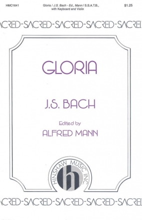 Johann Sebastian Bach, Gloria SSATB, Keyboard/Violin Chorpartitur