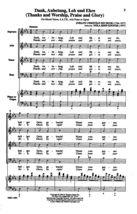 J. Bechler, Thanks And Worship, Praise And Glory SATB and Keyboard Chorpartitur