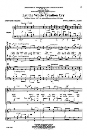 Donald McCullough, Let The Whole Creation Cry SATB Optional Congregation, Organ Chorpartitur