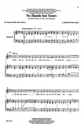 J. Jerome Williams, No Hands But Yours SATB and Keyboard Chorpartitur