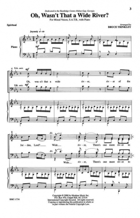 Oh, Wasn't That A Wide River? SATB, Piano Chorpartitur