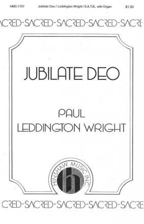 Paul Leddington Wright, Jubilate Deo SATB and Organ Chorpartitur