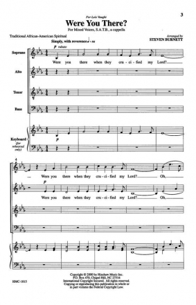 Were You There? SATB a Cappella Chorpartitur