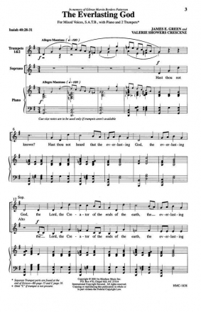 James E. Green, The Everlasting God SATB, Piano Chorpartitur