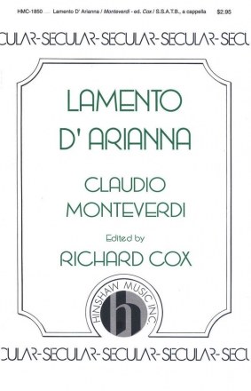 Claudio Monteverdi, Lamento D'arianna SATB a Cappella Chorpartitur