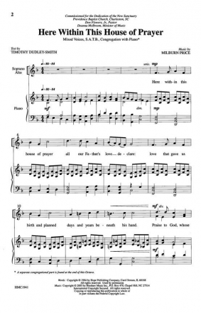 Milburn Price, Here Within This House Of Prayer SATB, Piano Chorpartitur