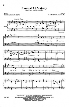 Larry Shackley, Name Of All Majesty SATB, Piano Chorpartitur