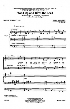 David Schwoebel, Stand Up And Bless The Lord SATB, Congregation, Organ Chorpartitur