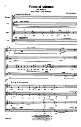 Jackson Hill, Voices Of Autumn SATB a Cappella Chorpartitur