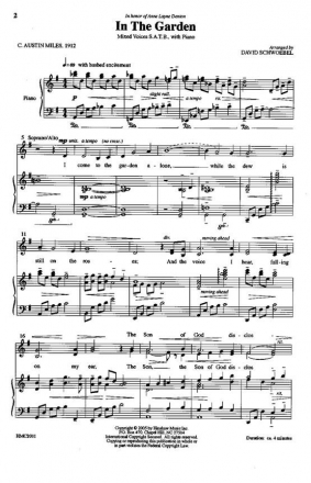 David Schwoebel, In The Garden SATB, Piano Chorpartitur