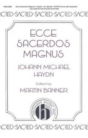 Johann Michael Haydn, Ecce Sacerdos Magnus SATB and Keyboard Chorpartitur