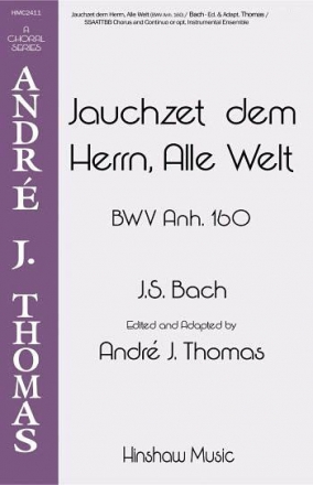 Johann Sebastian Bach, Jauchzet Dem Herrn, Alle Welt SATB - Double, Piano Chorpartitur